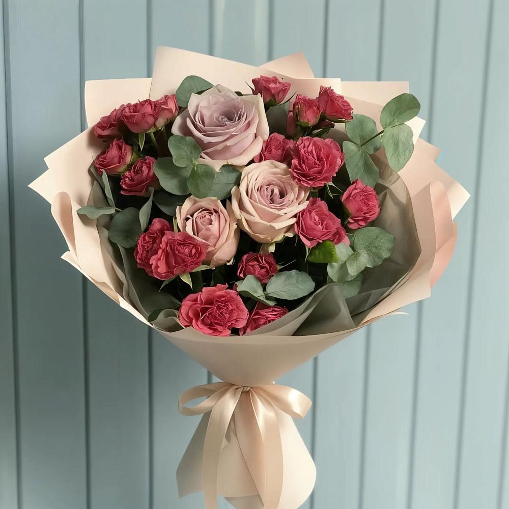 Букет цветов из: Гвоздики и Розы в Жирекене