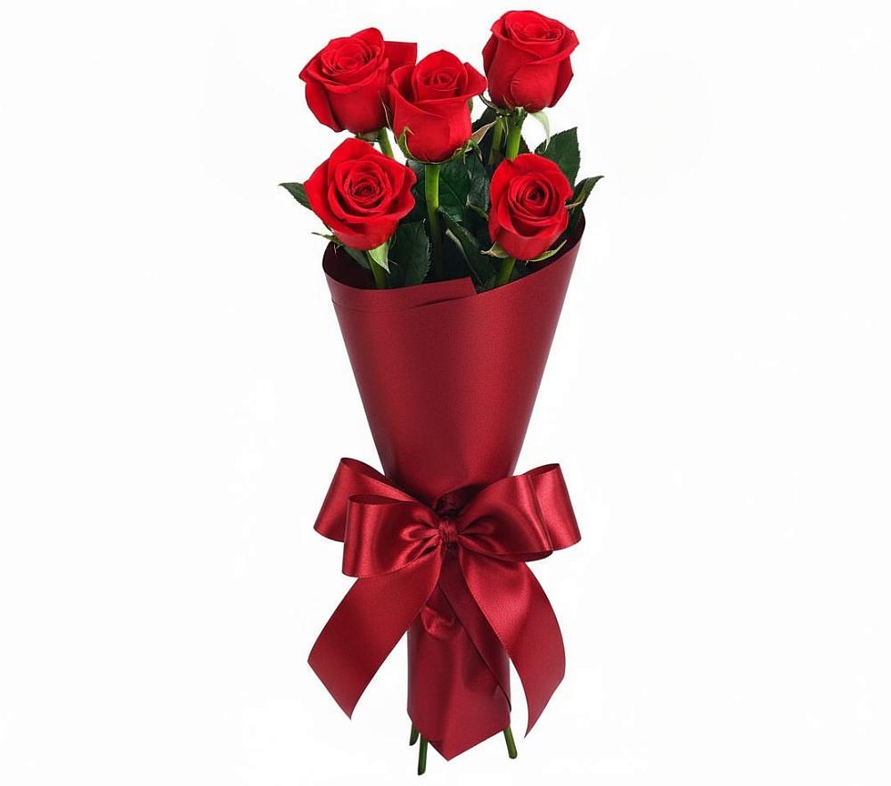 Букет 5 Красных роз Эдлесс Лав в Жирекене