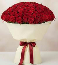 Букет 101 Красная роза Милано в Жирекене