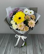 Букет цветов из:  Розы, Герберы и Хризантемы в Жирекене