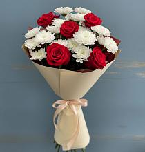 Букет цветов из:  Розы и Хризантемы в Жирекене