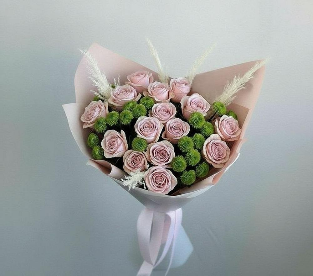 Букет цветов из: Розы и Хризантемы в Жирекене