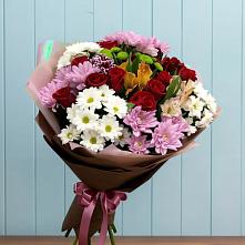 Букет цветов из:  Розы, Хризантемы и Альстромерии в Жирекене