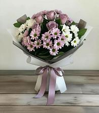 Букет цветов из:  Хризантемы и Розы #REPLACE_PRED# Жирекене