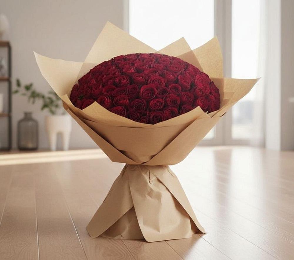 Букет 101 Красная роза в Жирекене