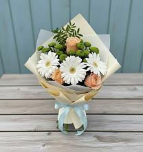 Букет цветов из:  Герберы, Розы и Хризантемы в Жирекене