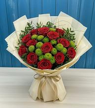 Букет цветов из:  Розы и Хризантемы в Жирекене