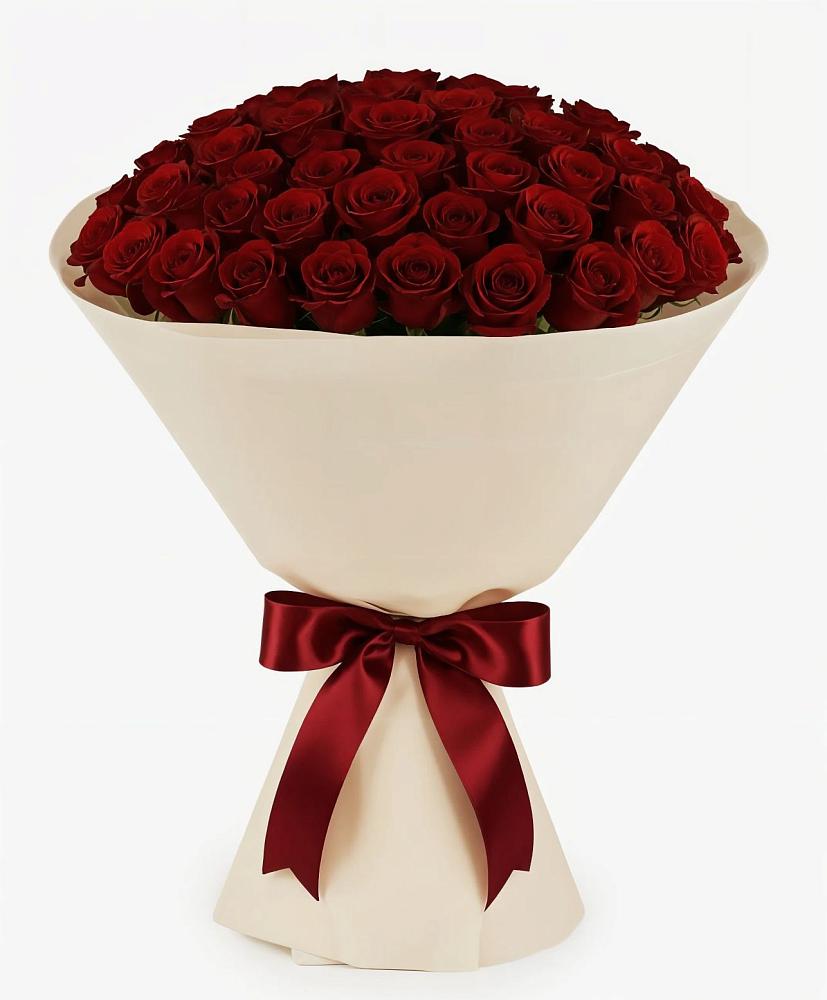 Букет 101 Бордовая роза Блэк Бакарра в Жирекене