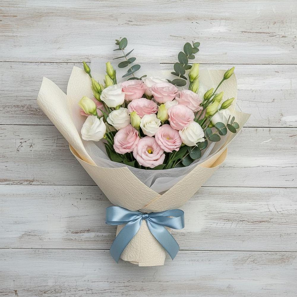 Букет цветов из: Лизиантусы в Жирекене